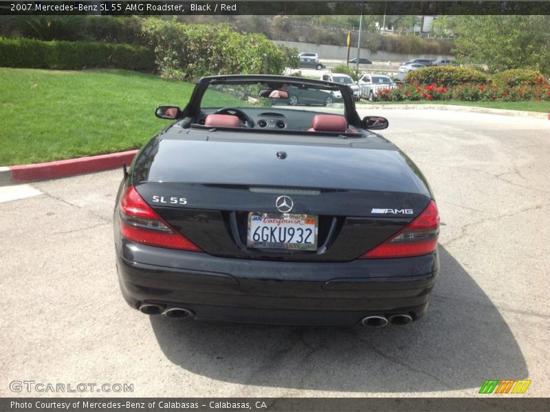Black / Red 2007 Mercedes-Benz SL 55 AMG Roadster