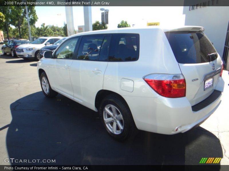Blizzard White Pearl / Ash Gray 2008 Toyota Highlander 4WD