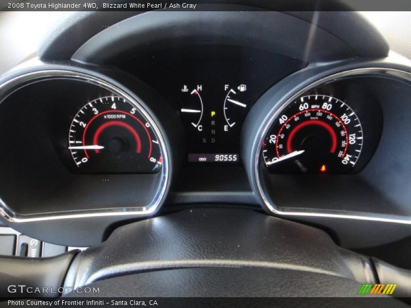 Blizzard White Pearl / Ash Gray 2008 Toyota Highlander 4WD