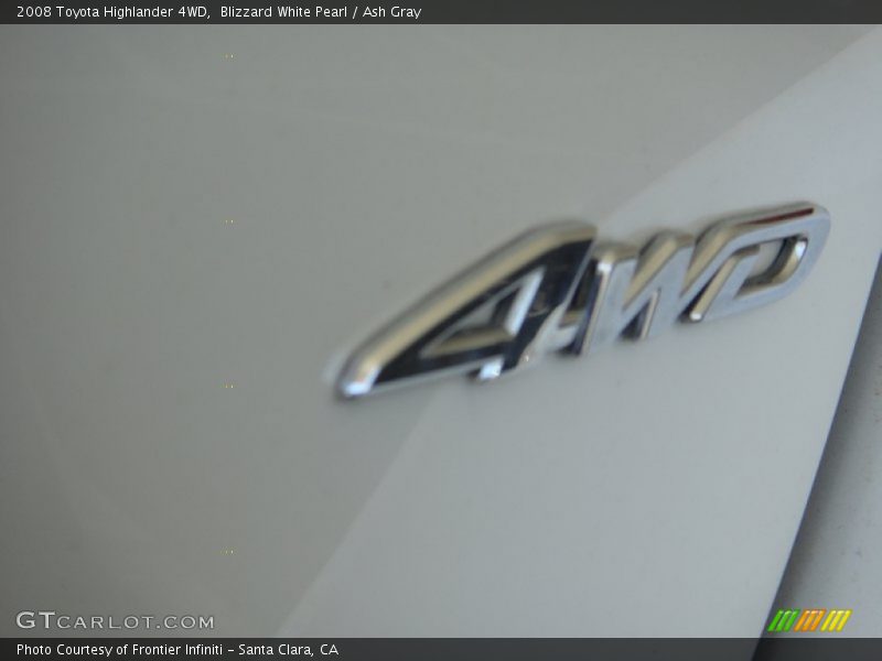Blizzard White Pearl / Ash Gray 2008 Toyota Highlander 4WD