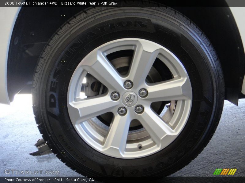 Blizzard White Pearl / Ash Gray 2008 Toyota Highlander 4WD