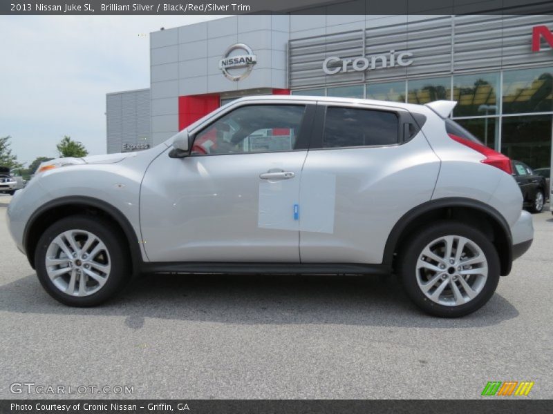 Brilliant Silver / Black/Red/Silver Trim 2013 Nissan Juke SL