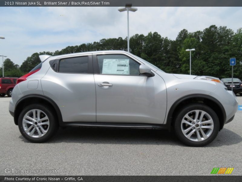 Brilliant Silver / Black/Red/Silver Trim 2013 Nissan Juke SL