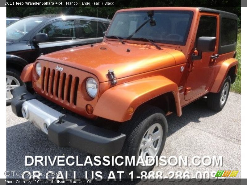 Mango Tango Pearl / Black 2011 Jeep Wrangler Sahara 4x4