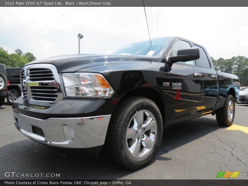 Black / Black/Diesel Gray 2013 Ram 1500 SLT Quad Cab