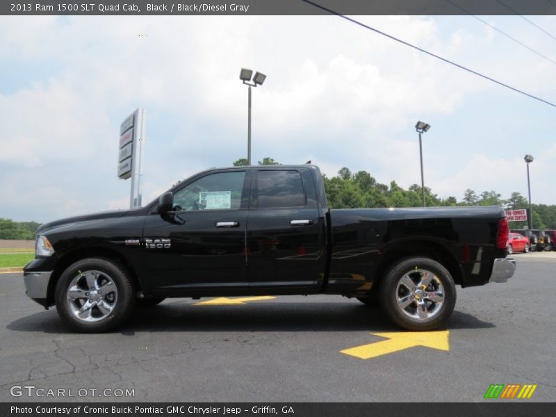 Black / Black/Diesel Gray 2013 Ram 1500 SLT Quad Cab