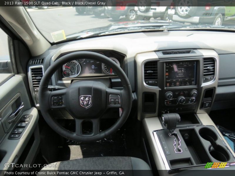 Black / Black/Diesel Gray 2013 Ram 1500 SLT Quad Cab