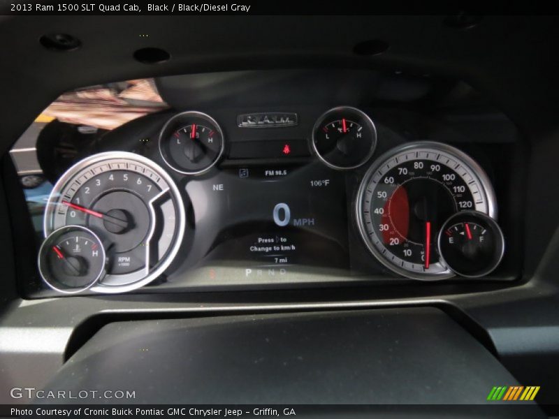 Black / Black/Diesel Gray 2013 Ram 1500 SLT Quad Cab