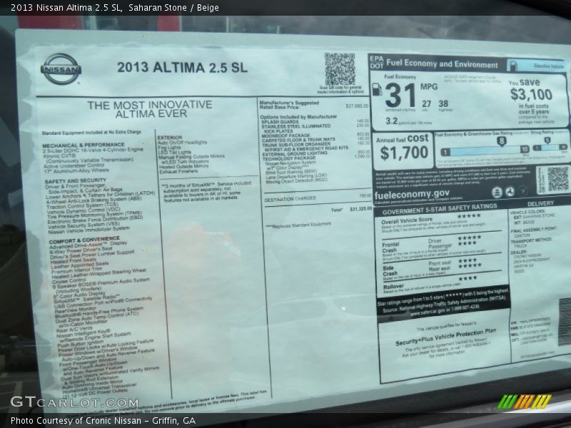 Saharan Stone / Beige 2013 Nissan Altima 2.5 SL