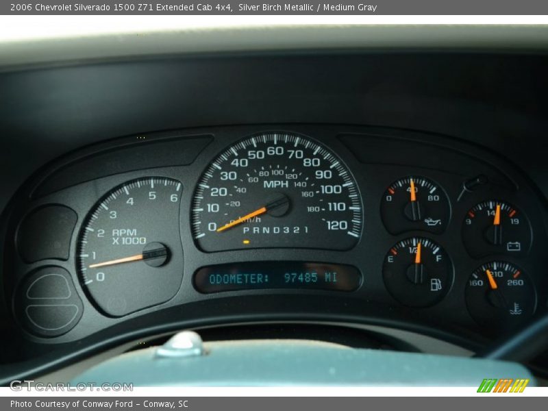 Silver Birch Metallic / Medium Gray 2006 Chevrolet Silverado 1500 Z71 Extended Cab 4x4