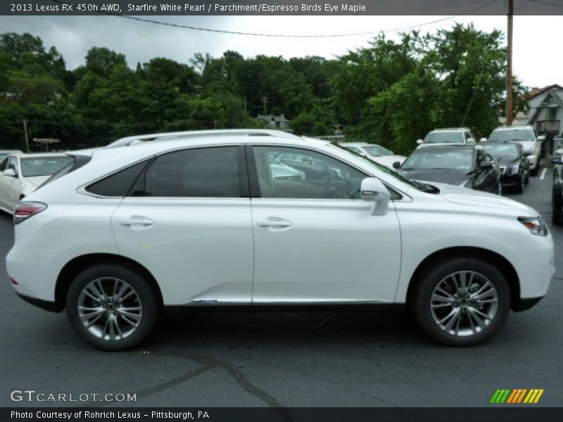 Starfire White Pearl / Parchment/Espresso Birds Eye Maple 2013 Lexus RX 450h AWD