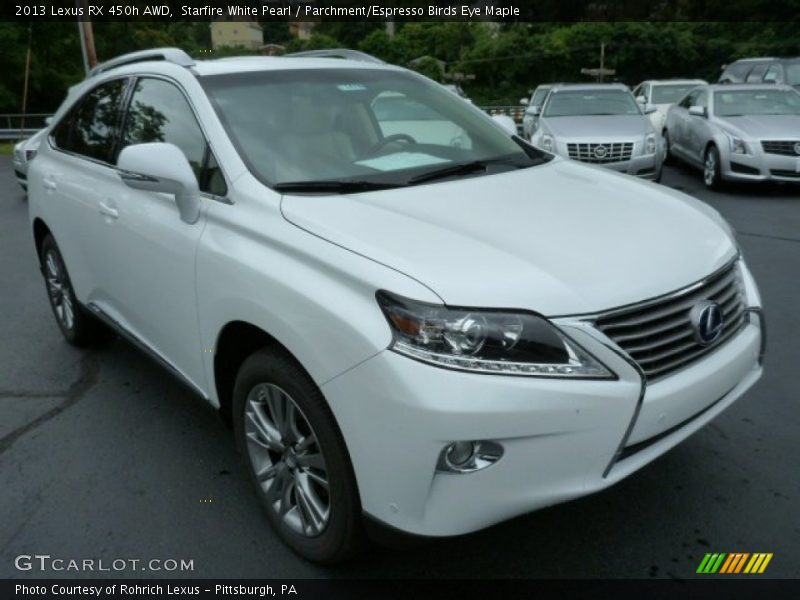 Starfire White Pearl / Parchment/Espresso Birds Eye Maple 2013 Lexus RX 450h AWD