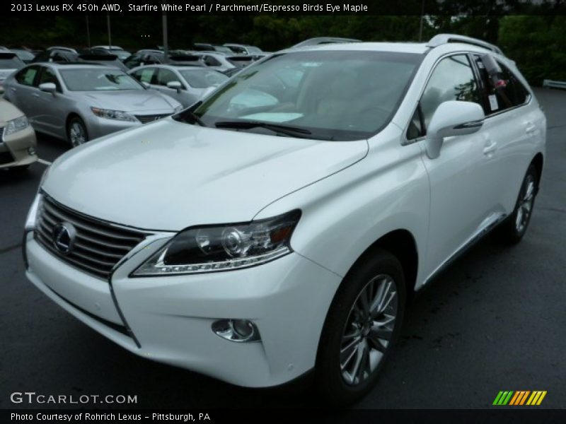 Starfire White Pearl / Parchment/Espresso Birds Eye Maple 2013 Lexus RX 450h AWD