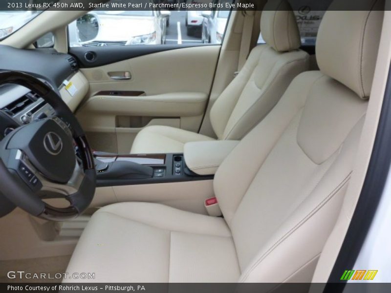 Starfire White Pearl / Parchment/Espresso Birds Eye Maple 2013 Lexus RX 450h AWD