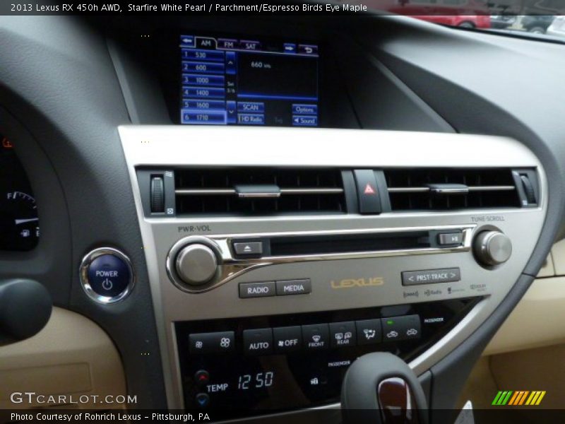 Starfire White Pearl / Parchment/Espresso Birds Eye Maple 2013 Lexus RX 450h AWD