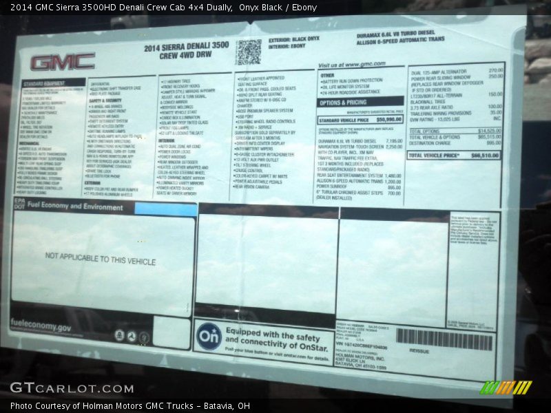 Onyx Black / Ebony 2014 GMC Sierra 3500HD Denali Crew Cab 4x4 Dually