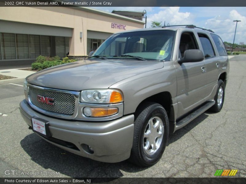 Pewter Metallic / Stone Gray 2002 GMC Yukon Denali AWD