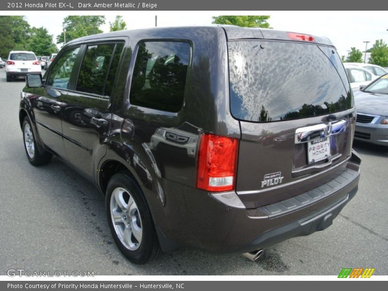 Dark Amber Metallic / Beige 2012 Honda Pilot EX-L