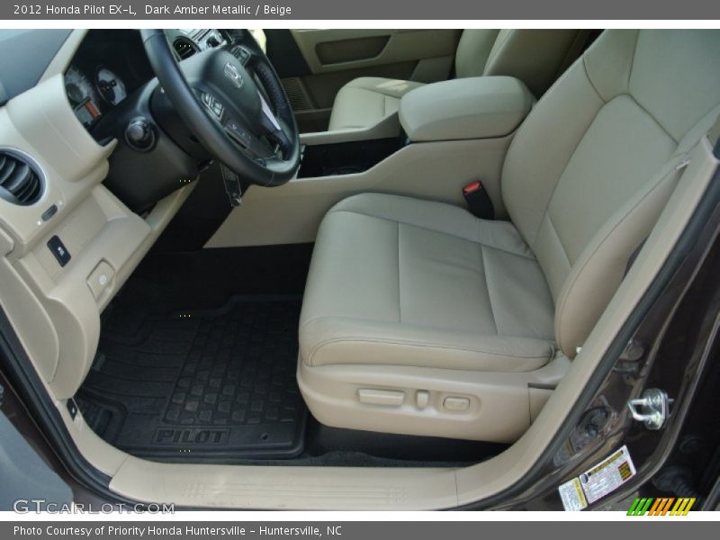 Dark Amber Metallic / Beige 2012 Honda Pilot EX-L
