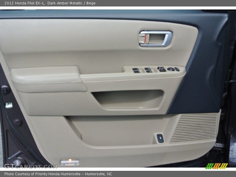 Dark Amber Metallic / Beige 2012 Honda Pilot EX-L