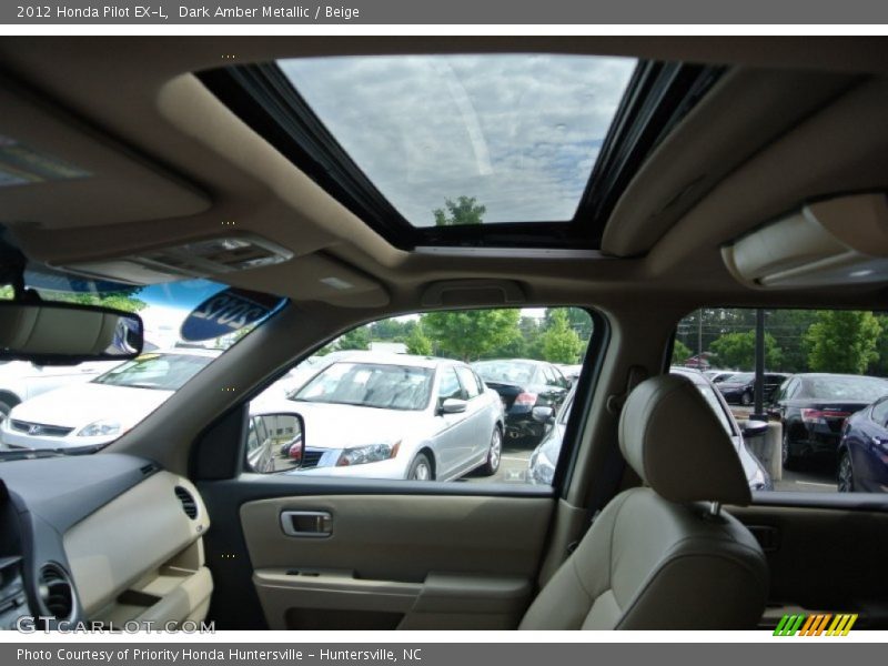 Dark Amber Metallic / Beige 2012 Honda Pilot EX-L