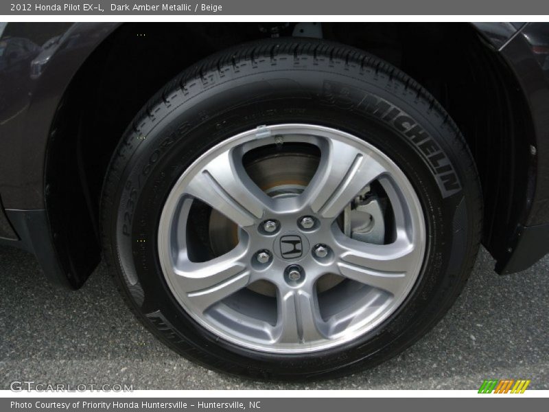 Dark Amber Metallic / Beige 2012 Honda Pilot EX-L