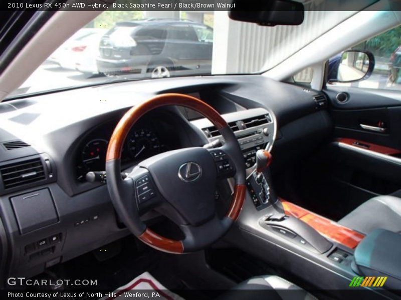 Black Sapphire Pearl / Black/Brown Walnut 2010 Lexus RX 450h AWD Hybrid