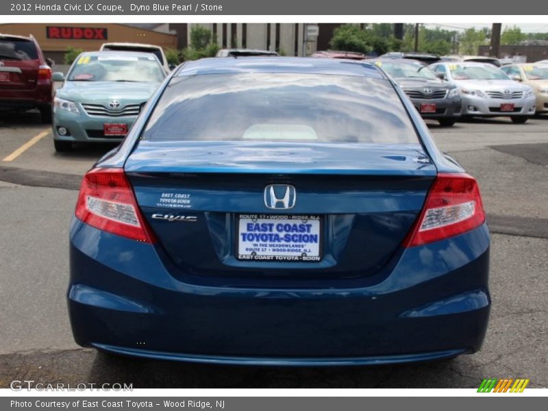 Dyno Blue Pearl / Stone 2012 Honda Civic LX Coupe