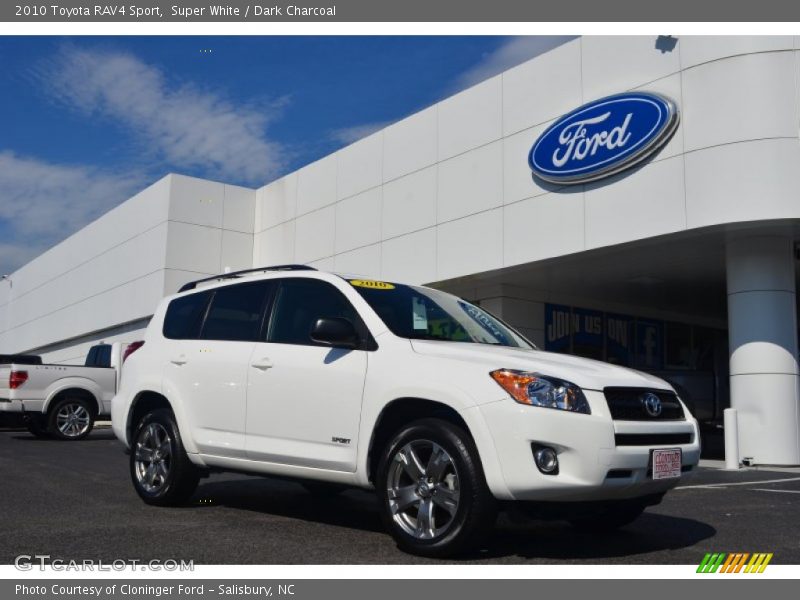 Super White / Dark Charcoal 2010 Toyota RAV4 Sport