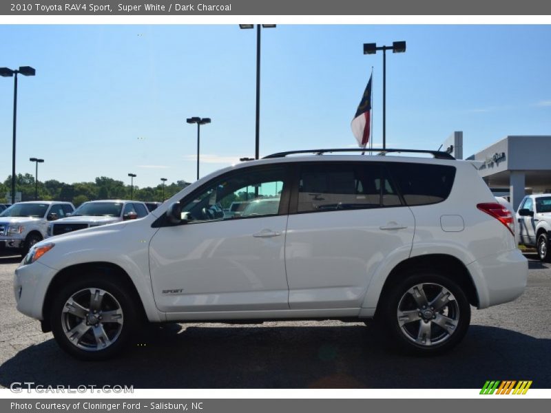 Super White / Dark Charcoal 2010 Toyota RAV4 Sport