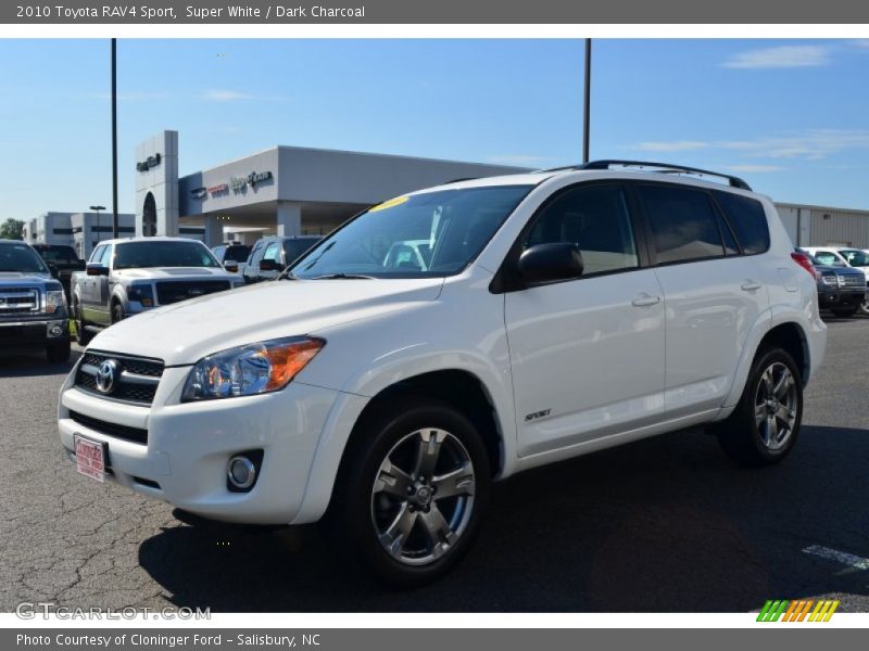 Super White / Dark Charcoal 2010 Toyota RAV4 Sport
