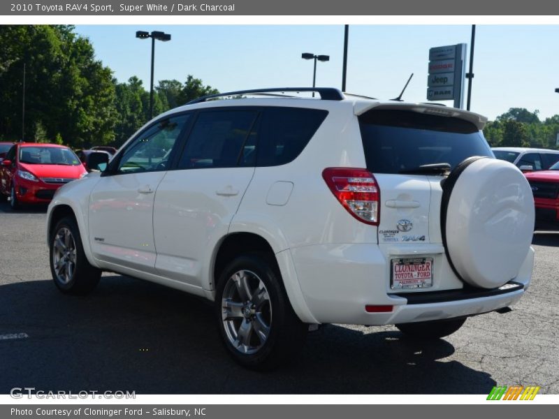Super White / Dark Charcoal 2010 Toyota RAV4 Sport