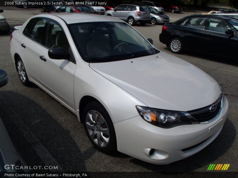 Satin White Pearl / Ivory 2008 Subaru Impreza 2.5i Sedan