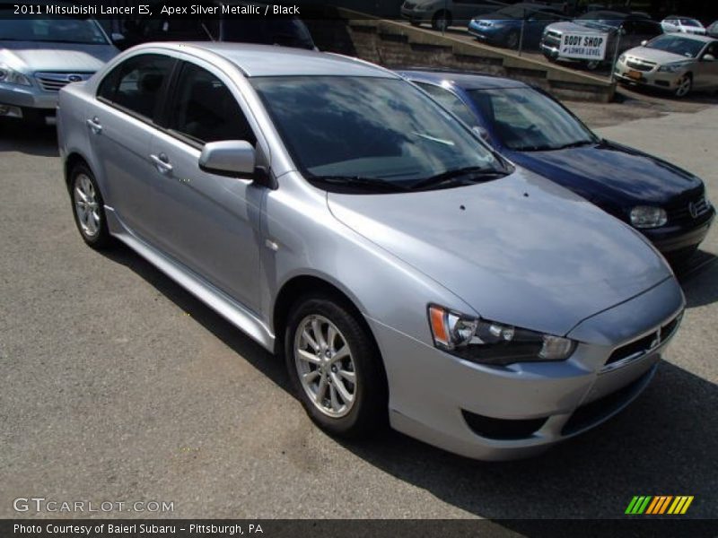 Apex Silver Metallic / Black 2011 Mitsubishi Lancer ES