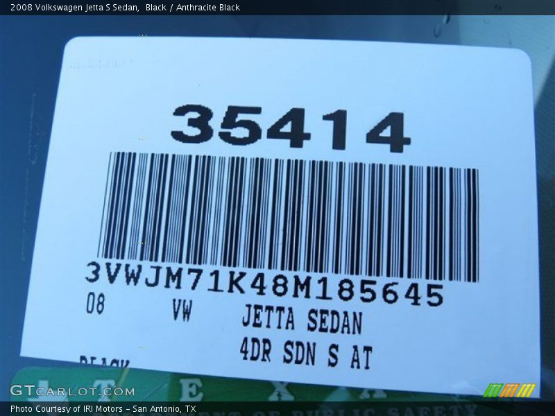 Black / Anthracite Black 2008 Volkswagen Jetta S Sedan