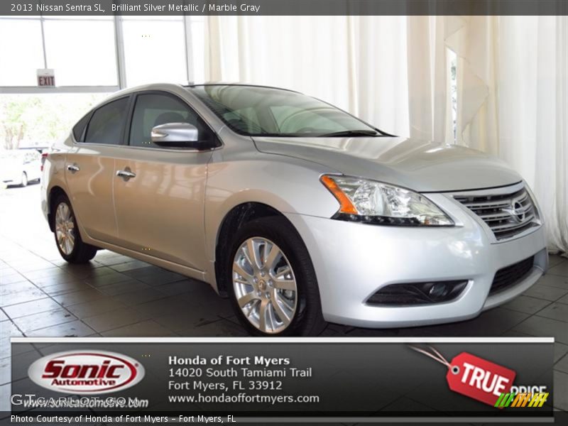 Brilliant Silver Metallic / Marble Gray 2013 Nissan Sentra SL