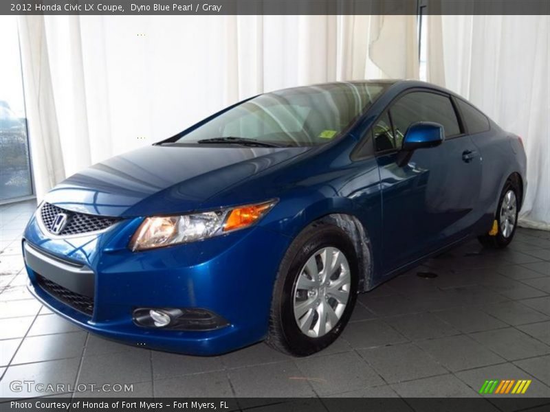 Dyno Blue Pearl / Gray 2012 Honda Civic LX Coupe