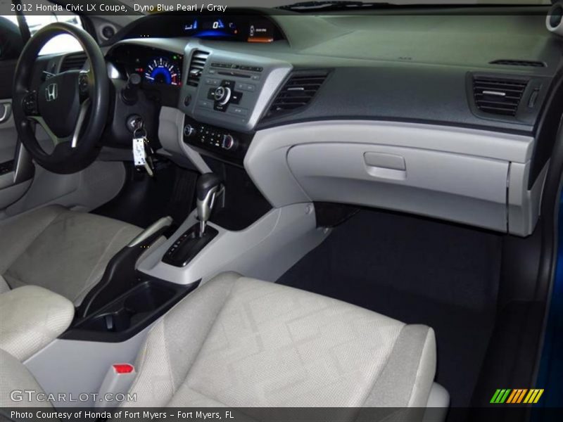 Dyno Blue Pearl / Gray 2012 Honda Civic LX Coupe