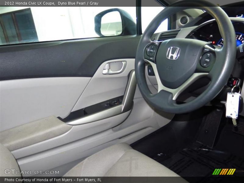 Dyno Blue Pearl / Gray 2012 Honda Civic LX Coupe