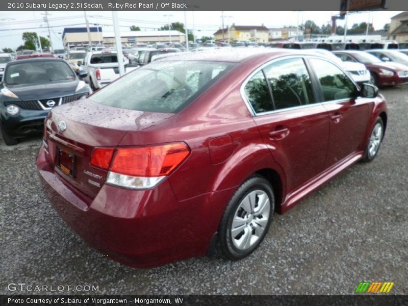 Ruby Red Pearl / Off Black 2010 Subaru Legacy 2.5i Sedan