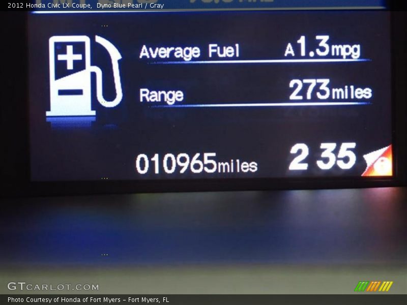 Dyno Blue Pearl / Gray 2012 Honda Civic LX Coupe