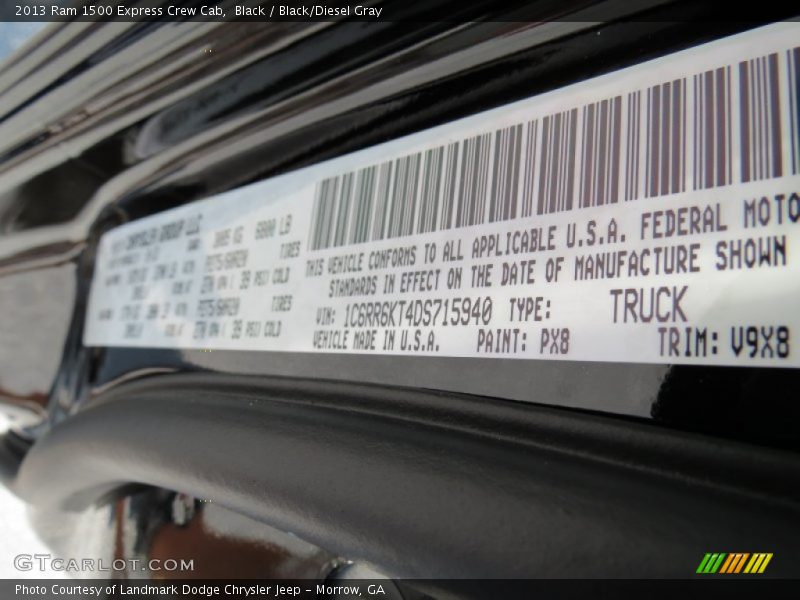 Black / Black/Diesel Gray 2013 Ram 1500 Express Crew Cab