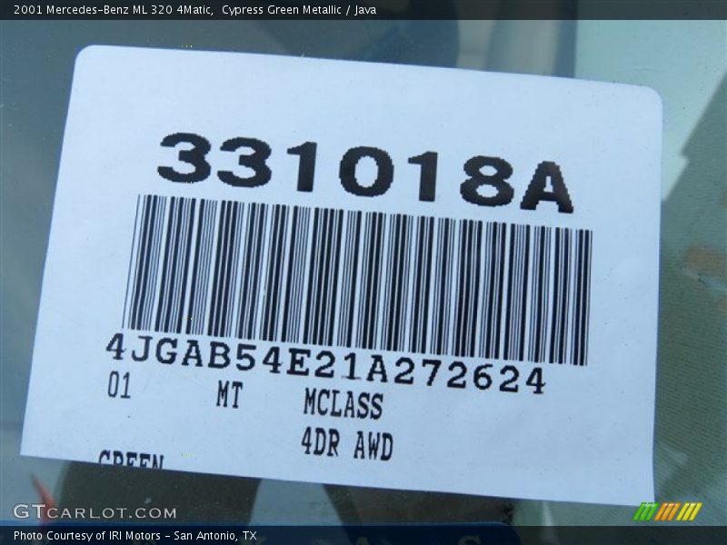 Cypress Green Metallic / Java 2001 Mercedes-Benz ML 320 4Matic