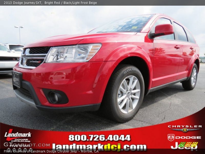Bright Red / Black/Light Frost Beige 2013 Dodge Journey SXT
