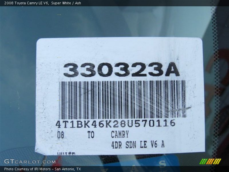 Super White / Ash 2008 Toyota Camry LE V6