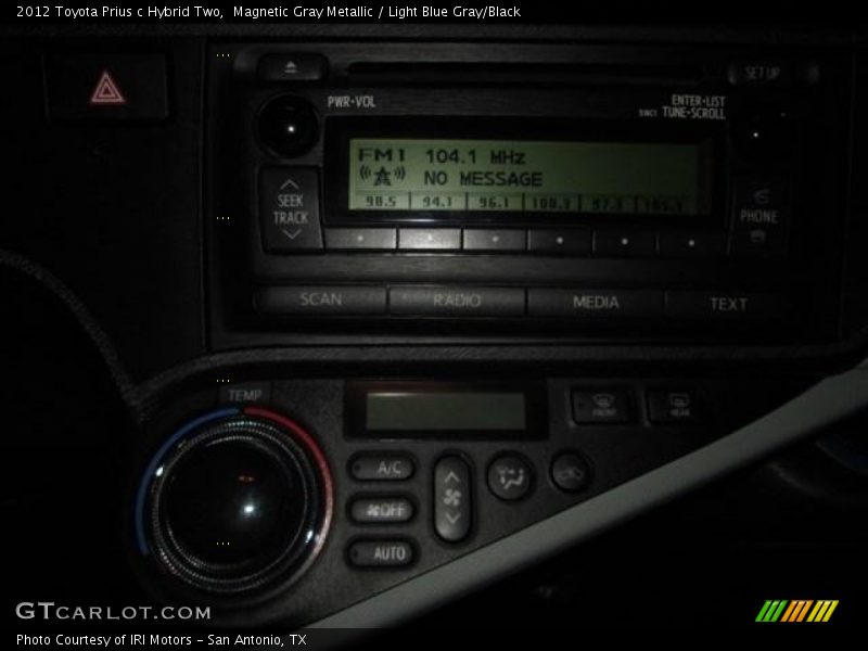 Magnetic Gray Metallic / Light Blue Gray/Black 2012 Toyota Prius c Hybrid Two