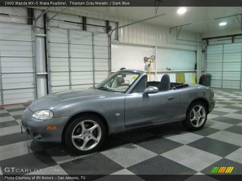 Titanium Gray Metallic / Dark Blue 2003 Mazda MX-5 Miata Roadster