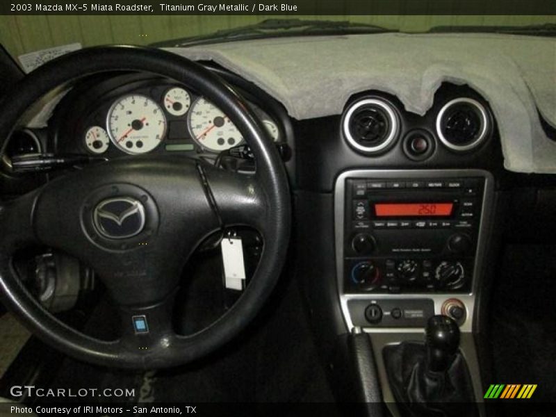 Titanium Gray Metallic / Dark Blue 2003 Mazda MX-5 Miata Roadster