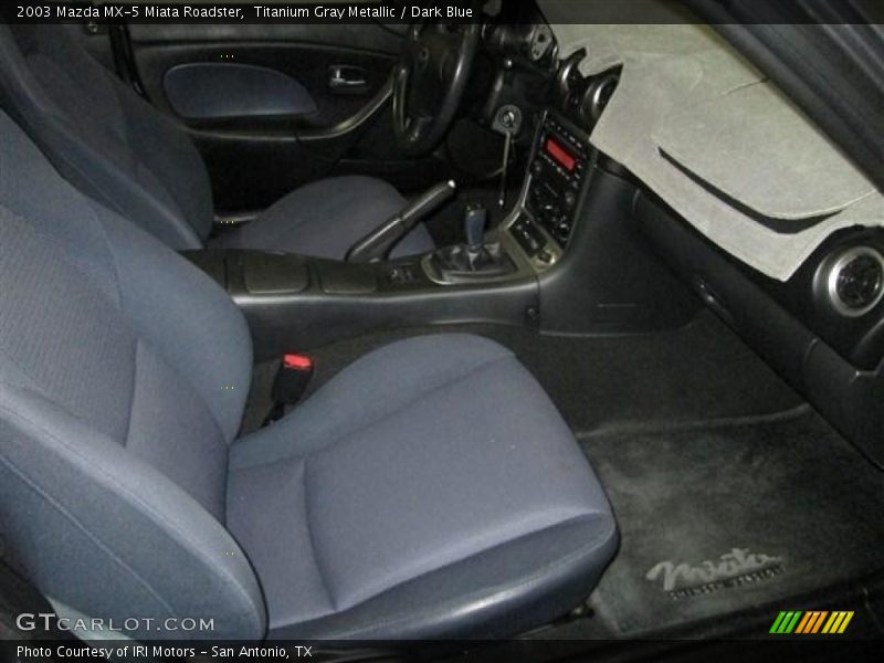 Titanium Gray Metallic / Dark Blue 2003 Mazda MX-5 Miata Roadster