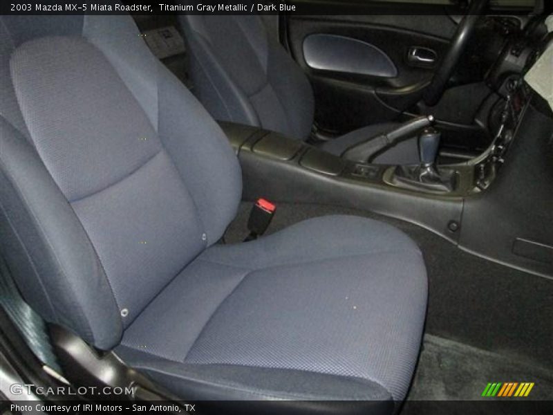 Titanium Gray Metallic / Dark Blue 2003 Mazda MX-5 Miata Roadster